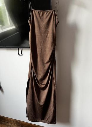 Коричнева сукня shein