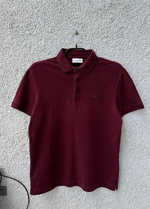 Бордовое поло lacoste