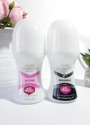 Набір жіночих дезодорантів 48 год захисту, avon onduty, ейвон