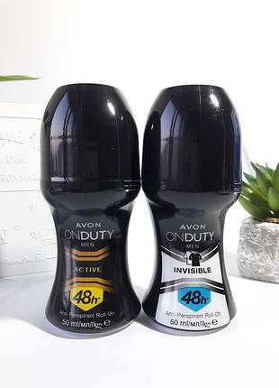 Набір чоловічих дезодорантів для тіла, avon on duty 2 шт , ейвон