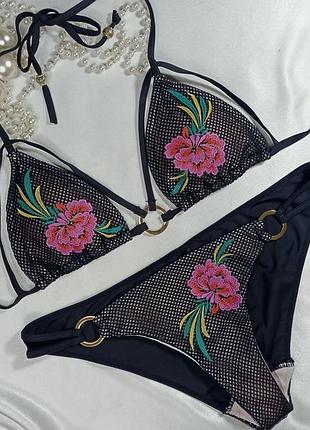 Uk 12 розкішний роздільний сексуальний купальник ann summers із вишуканою вишивкою 🔥✨