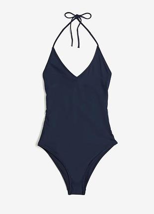 Темно-синій суцільний купальник h&m