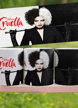 Керамическая чашка кружка с принтом cruella | круэлла 330мл (03)