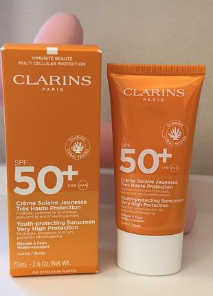 Сонцезахисний крем  clarins youth-protecting sunscreen spf 50