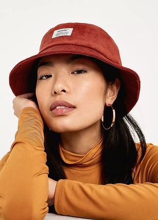 Хлопковая вельветовая панама reason clothing new york кирпичного цвета