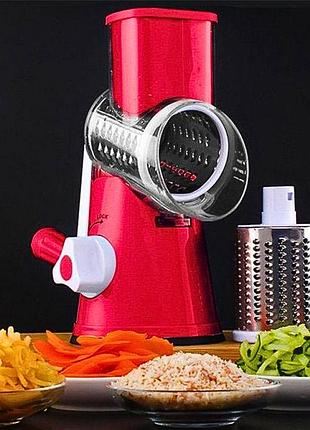 Овощерезка с видео 🎬 мультислайсер tabletop drum grater kitchen master терка красная