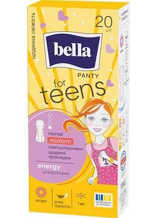 Прокладки щоденні 20шт bella for teens: energy normal mixform тм bella