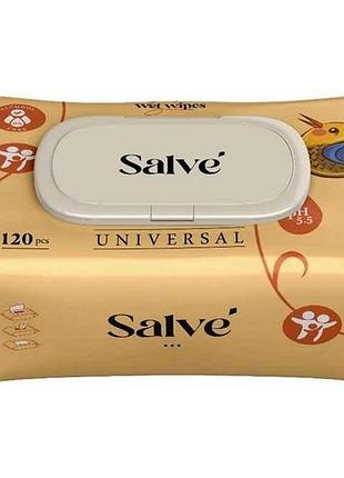 Влажные салфетки 120шт универсальные salve (клапан) тм salve