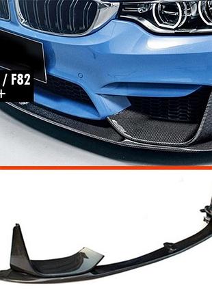 Передня lip накладка dpt v-3 (для m3 f80, чорний глянець) для bmw 3 серія f30/f31 2012-2019 рр