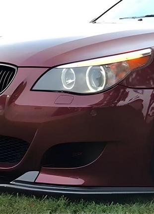 Передня lip накладка dpt (без плавників, для m5 hamann, чорний глянець) для bmw 5 серія e60/e61 2003-2010 рр