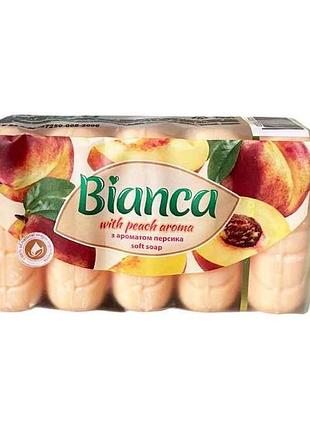 Мило туалетне з ароматом персика 5шт*70г (екопак) тм bianca