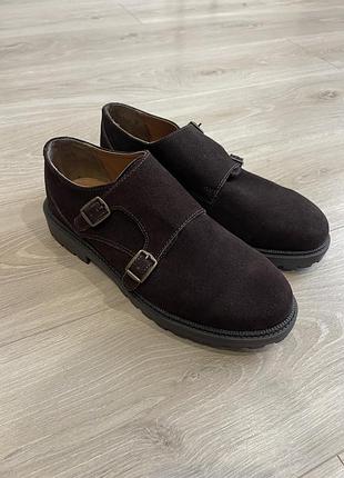 Чоловічі туфлі монки taylor & wright (натуральна замша) коричневі 42