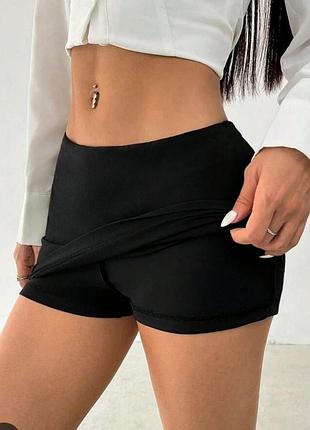 Спідниця- шорти чорна спортивна для танців тренування shein xs s