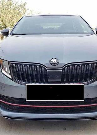 Передня lip накладка dpt v-1 (2017-2019, під фарбування) для skoda octavia iii a7 рр