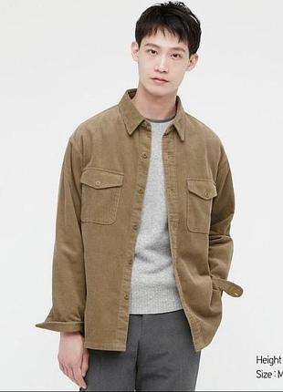 Сорочка вельветова чоловіча uniqlo oversize з вільною посадкою куртка унісекс m