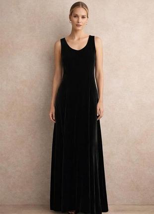 Винтажное вечернее бархатное платье макси laura ashley, размер м (medium)