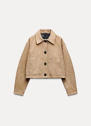 Замшевий жакет куртка zara l