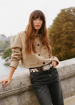 Замшевый жакет куртка zara l