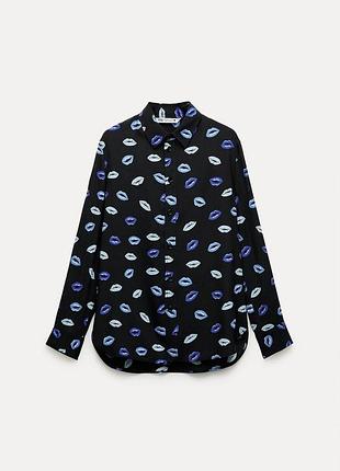 Рубашка из вискозы с/м zara