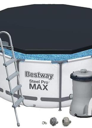 Bestway 56420 (диаметр 366 x высота 122см) каркасный бассейн steel pro frame pool