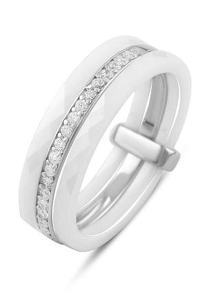 Серебряное кольцо proba с керамикой, вес изделия 4,83 гр (1223666) 18 размер