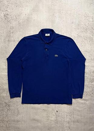 Оригінальна чоловіча синя вінтажна регбійка lacoste в ідеальному стані розмір s