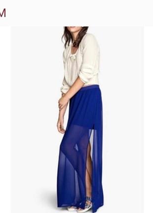 Шифоновая юбка-макси от h&amp;m, s/m
