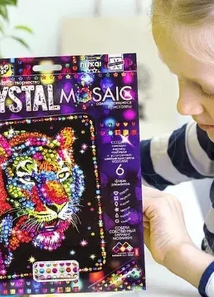Детский набор для творчества crystal mosaic, мозаика из кристаллов, данко тус