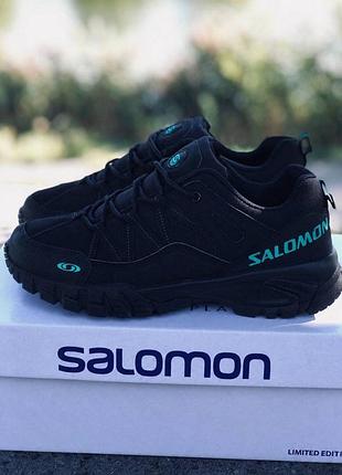 Чоловічі кросівки саломон чорні непромокаючі кросовки salomon