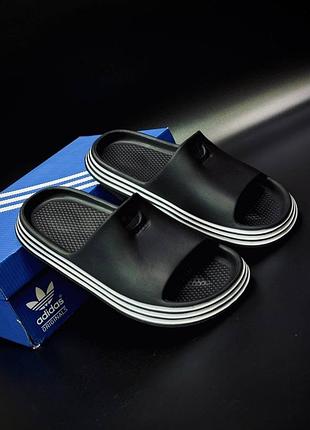 Чоловічі шльопанці adidas чорні | літні сланці для басейну та відпочинку | розміри 40–45