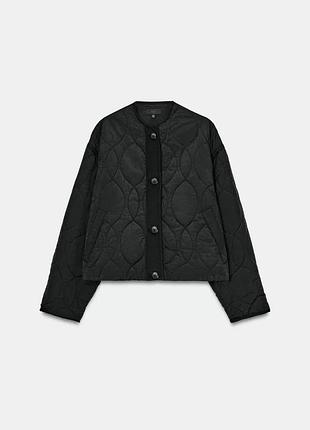 Легка чорна куртка лайнер курточка zara оверсайз розмір м/l / черная куртка лайнер легкая