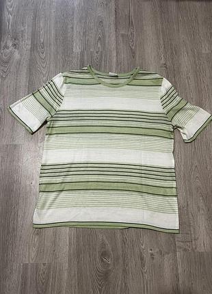 Жіноча трикотажна футболка в смужку (розмір xl–xxl / 50–52)