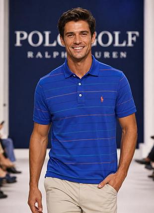 Футболка поло чоловіча polo golf ralph lauren, синя, m, 100% бавовна (pima cotton)