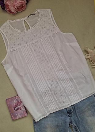 Блуза біла з вишивкою рішельє р.l,xl, tu