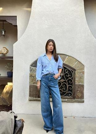 Широкі джинси zara wide leg (колекція zw collection), палацо, розмір xs-s