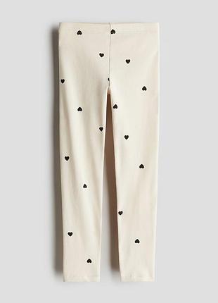 5-6/7-8/8-9 р h&amp;m новые фирменные лосины леггинсы из трикотажа в сердечки девочке
