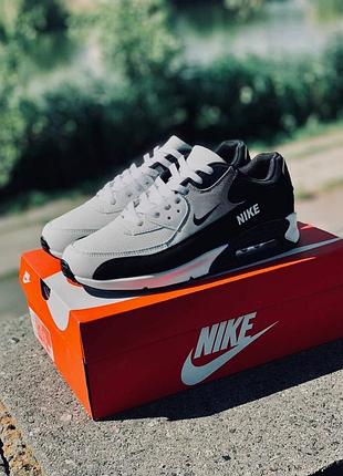 Чоловічі кросівки nike air max чорно-білі | стильні повсякденні кросівки | розміри 40–45