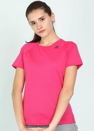 Жіноча красива модна спортивна спортивная футболка малинова adidas адідас оригінал з технологією climalite для відведення вологи розмір xs 36 як нова