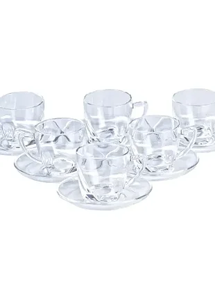 Чайный сервиз на 6 персон стеклянный clear, прозрачный