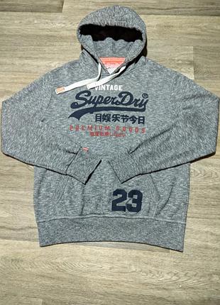 Мужское серое худи superdry , размер xl .