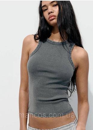 Майка з потертостями та ефектом варіння zara