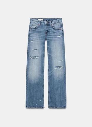 Джинси trf wide leg з низькою посадкою