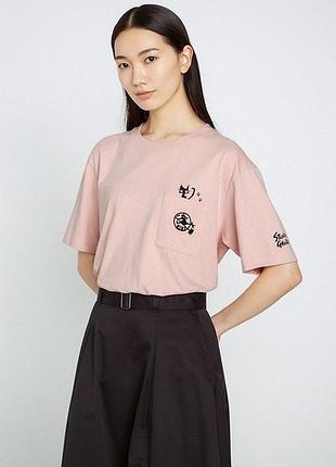 Нюдовая/пудровая унисекс оверсайз футболка uniqlo ut, р.xl