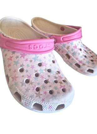 Оригинальные кроксы crocs classic printed clog в звезды, размер j3 стелька 22 см
