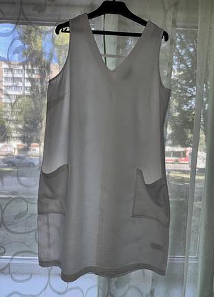Женское белое льняное платье сарафан f&f l-xl (50-52) 14