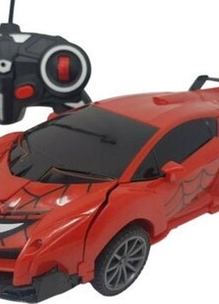 Машинка-трансформер на радіокеруванні deformation model car 1:16, зі світлом, червона, легке б/в
