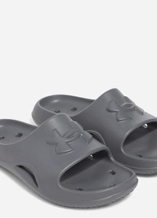 Шлепанцы, сланцы мужские under armour locker v sl серые для пляжа, душа или бассейна