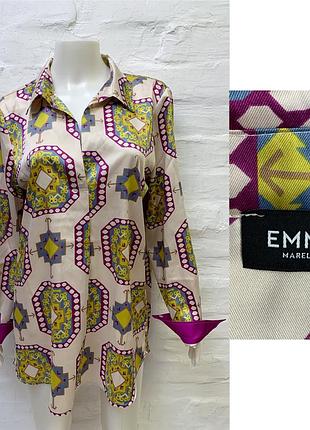 Emma marella max mara шовковиста блуза сорочка emme marella італійський принт бренд оригінал розмір 48