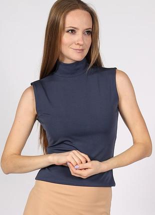 Гольф без рукавов обтягивающий женский. 56, темно-серый