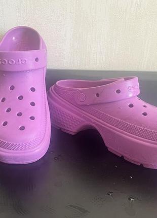Crocs stomp clog platform оригінал крокс на платформі bubble рожеві women sabo сабо сша